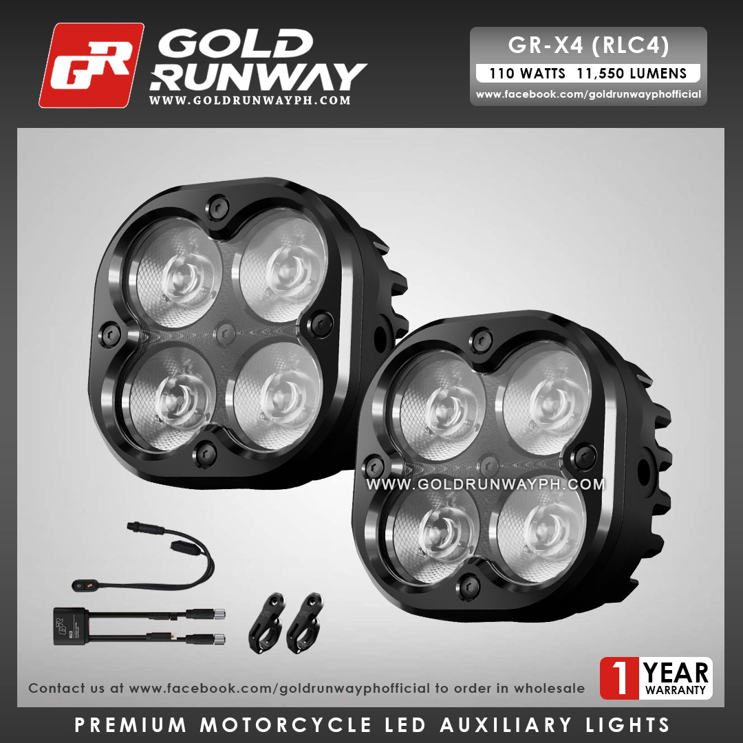 Gold Runway GR-X4 RLC4 110W 6300K 11550LM Motorcycle Lights