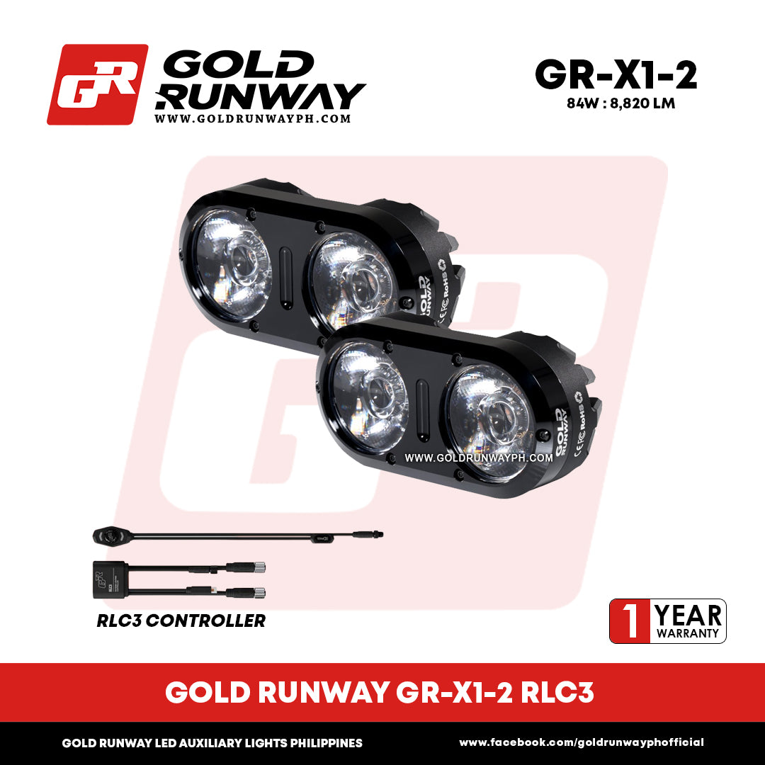 Gold Runway GR-X1-2 RLC3 84W 6300K 8820LM Motorcycle Lights – Gold