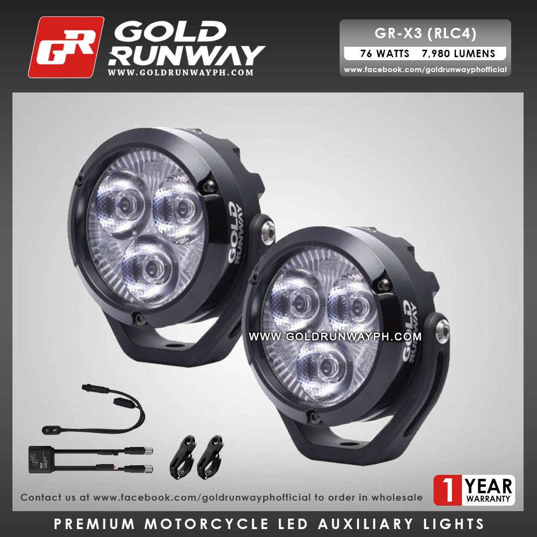 Gold Runway GR-X3 RLC4 76W 6300K 7980LM Motorcycle Lights