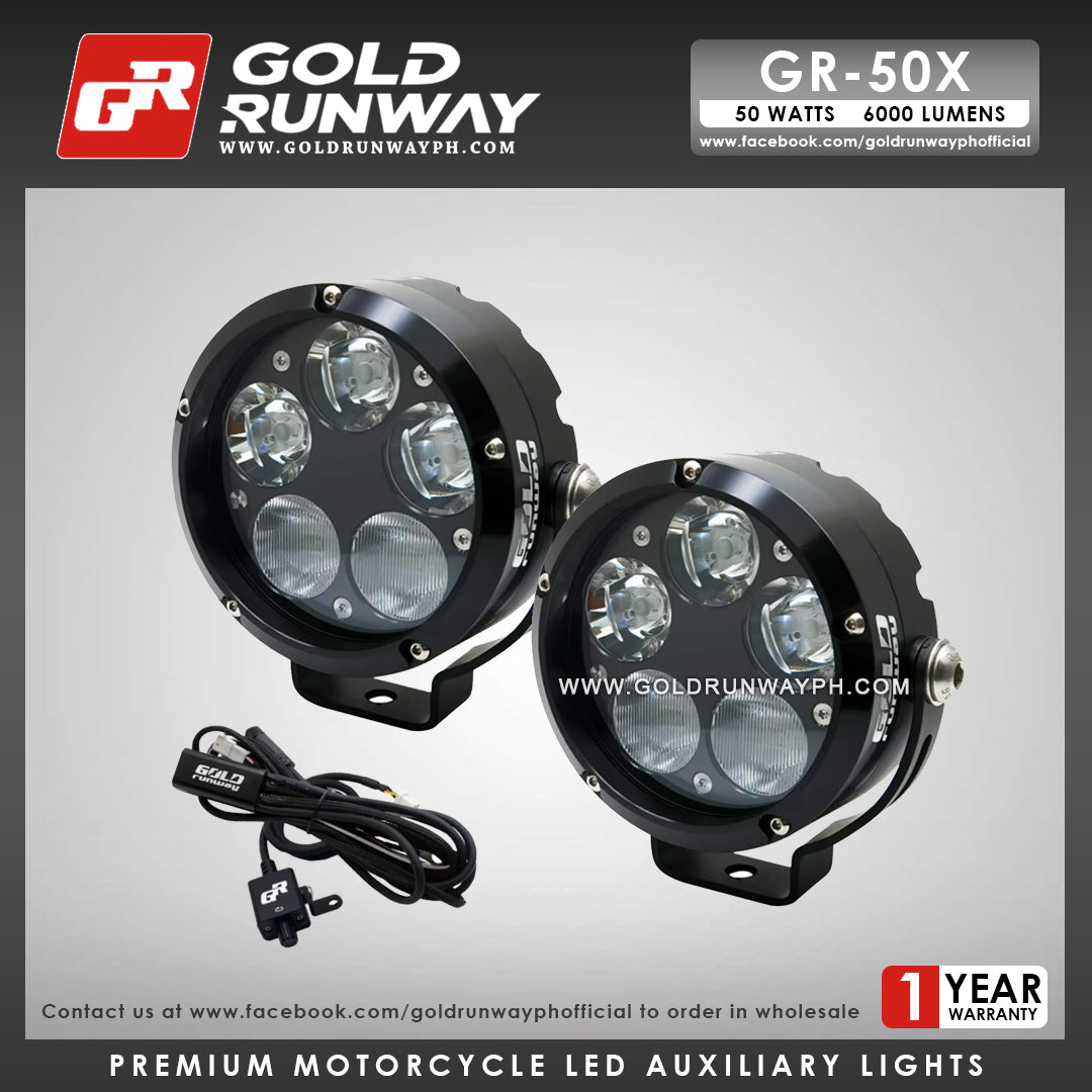 Gold Runway GR-50X Combo 50W 6000K 6000LM Motorcycle Lights