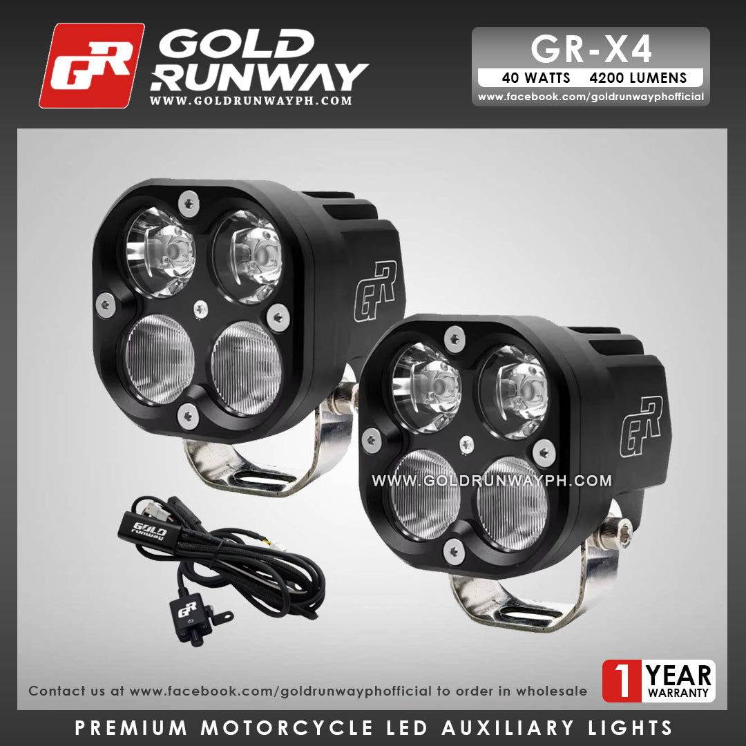 Gold Runway GR-X4 Combo 40W 6000K 4200LM Motorcycle Lights