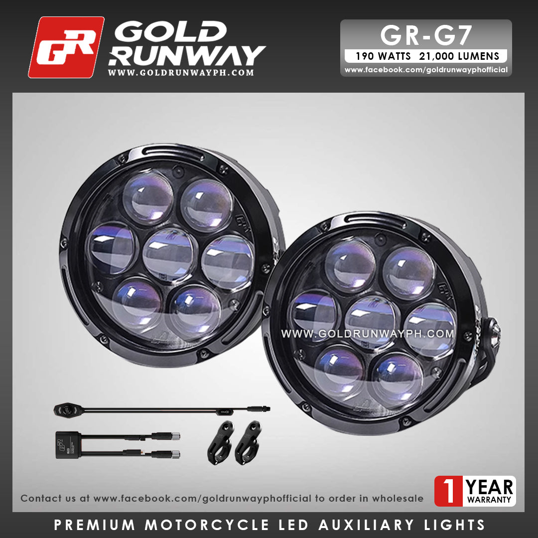 Gold Runway GR-G7 190W 6300K 21000LM Motorcycle Lights