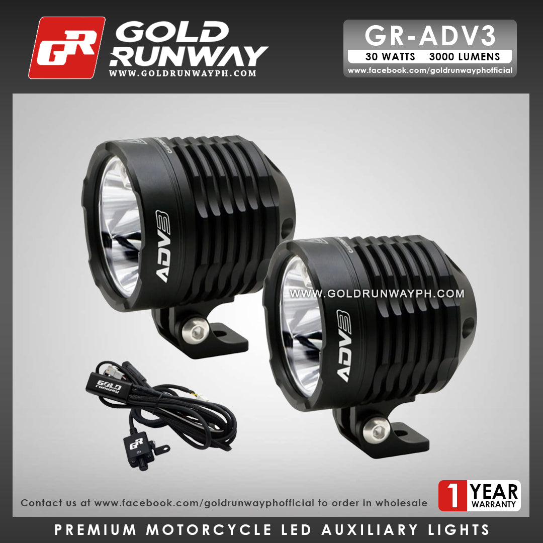 Gold Runway GR-ADV3 Spot 30W LED Motorcycle Lights