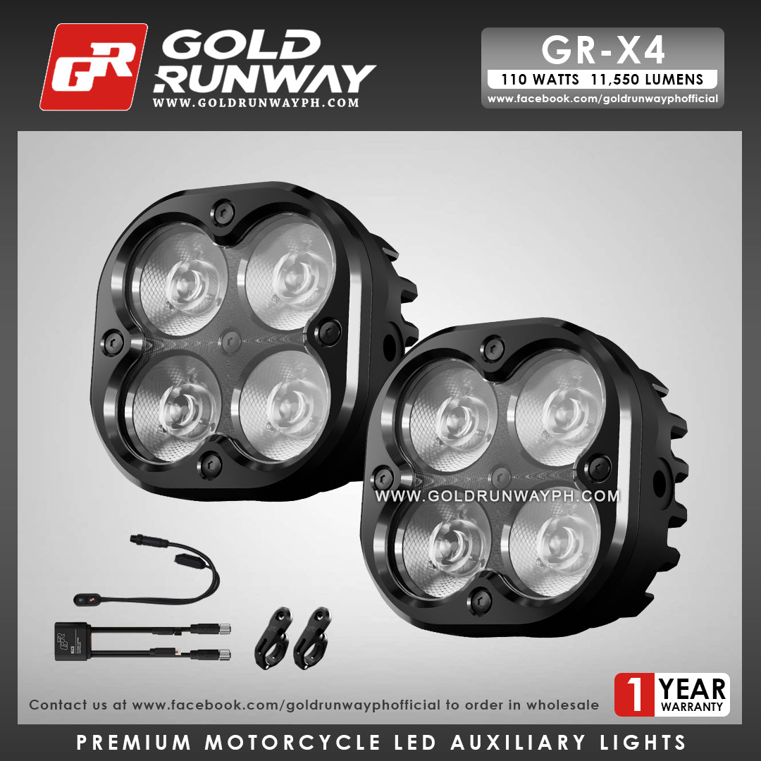 Gold Runway GR-X4 RLC4 110W 6300K 11550LM Motorcycle Lights