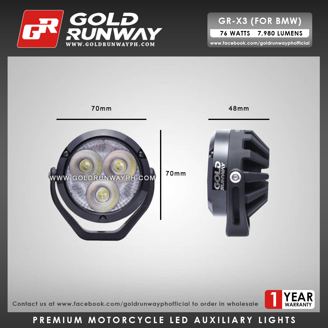 Gold Runway GR-X3 (for BMW) 76W 6300K 7980LM Motorcycle Lights