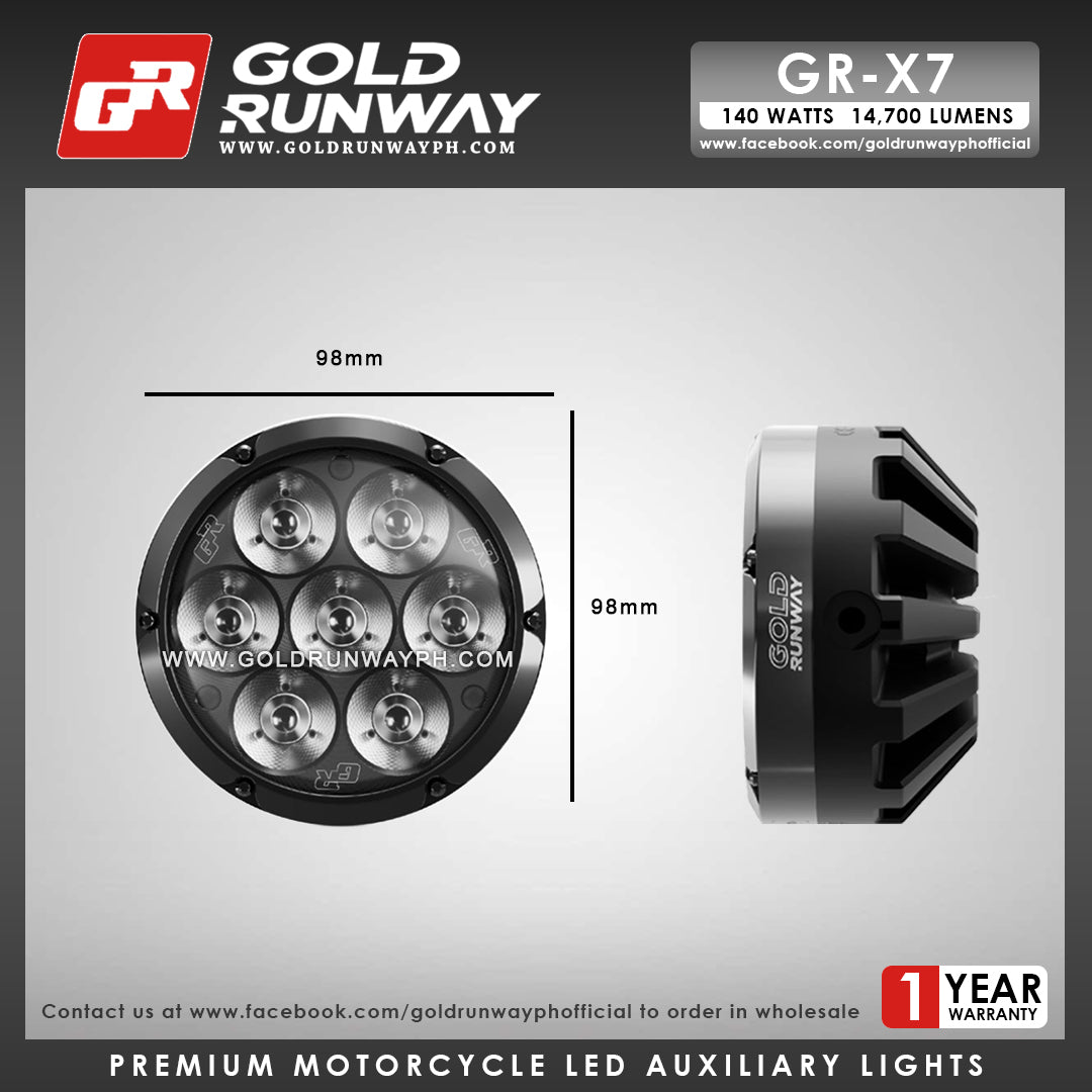 Gold Runway GR-X7 RLC3 140W 6300K 14700LM Motorcycle Lights