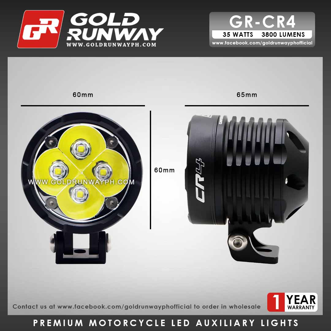 Gold Runway GR-CR4 Spot 35W 6000K 3800LM Motorcycle Lights