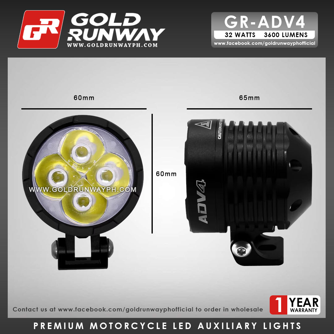 Gold Runway GR-ADV4 Spot 32W 6000K 3600LM Motorcycle Lights
