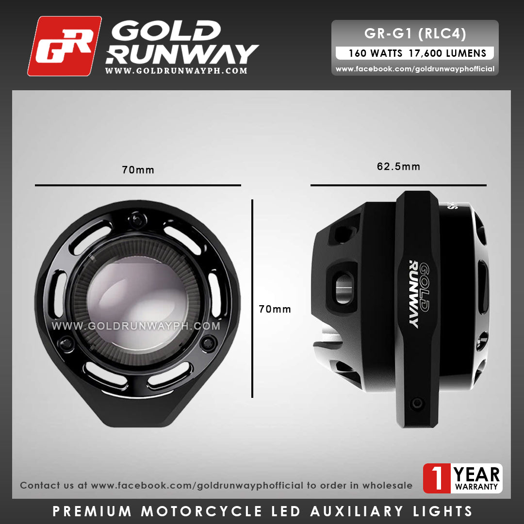 Gold Runway GR-G1 RLC4-2 160W 6300K 17600LM Motorcycle Lights