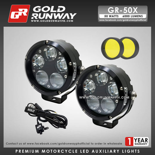 Gold Runway GR-50X Combo 50W 6000K 6000LM Motorcycle Lights