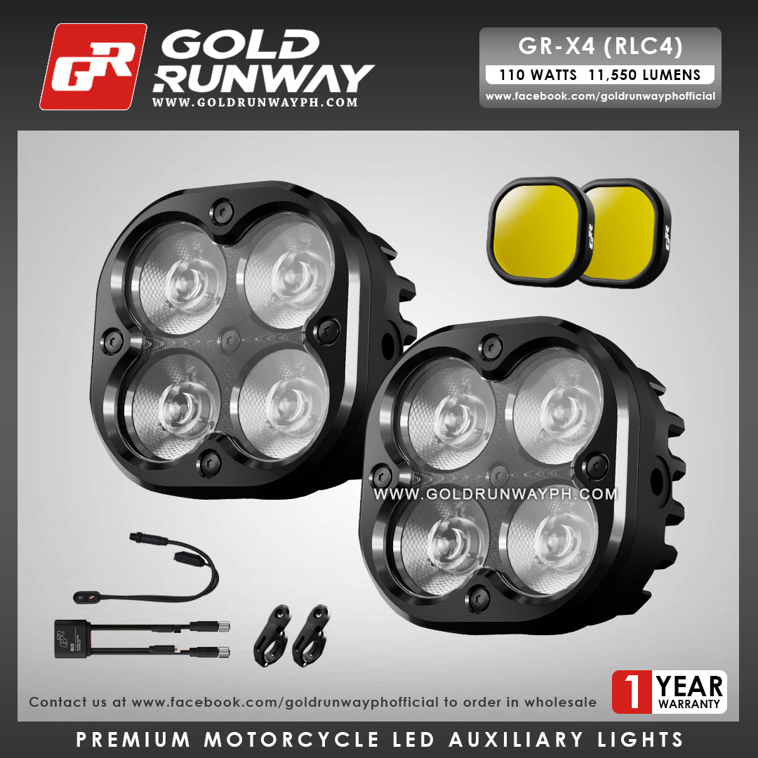 Gold Runway GR-X4 RLC4 110W 6300K 11550LM Motorcycle Lights