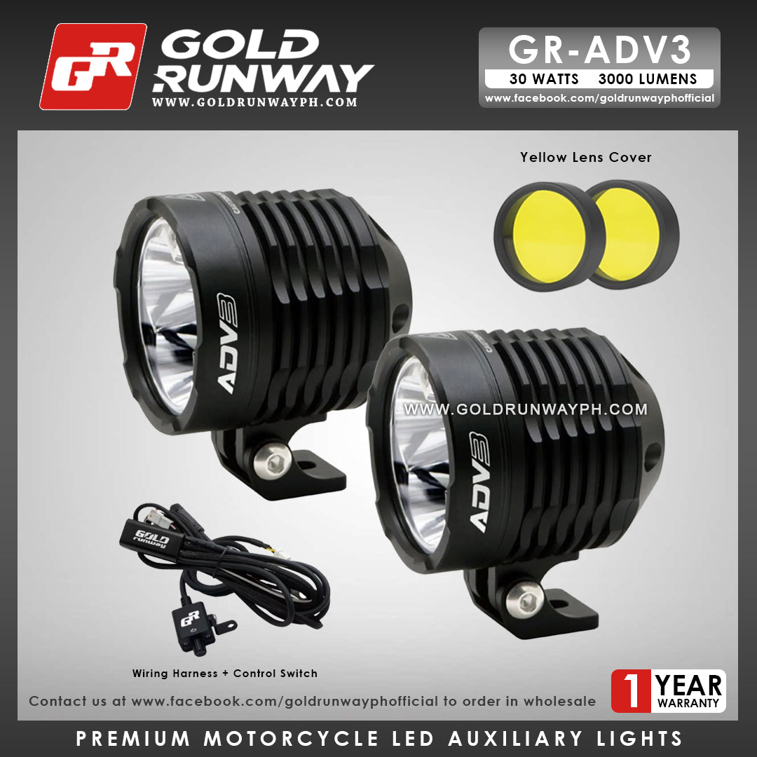 Gold Runway GR-ADV3 Spot 30W LED Motorcycle Lights