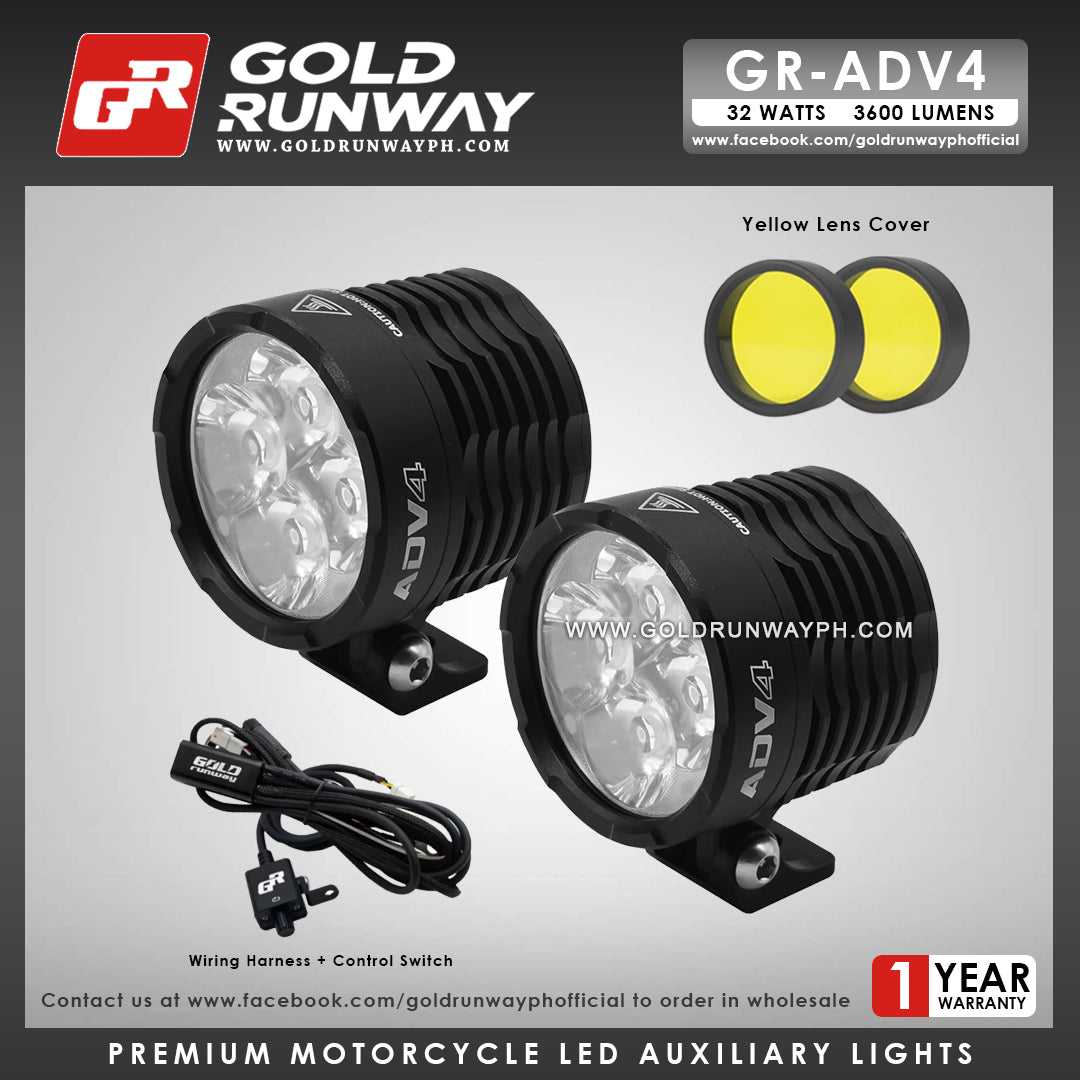 Gold Runway GR-ADV4 Spot 32W 6000K 3600LM Motorcycle Lights
