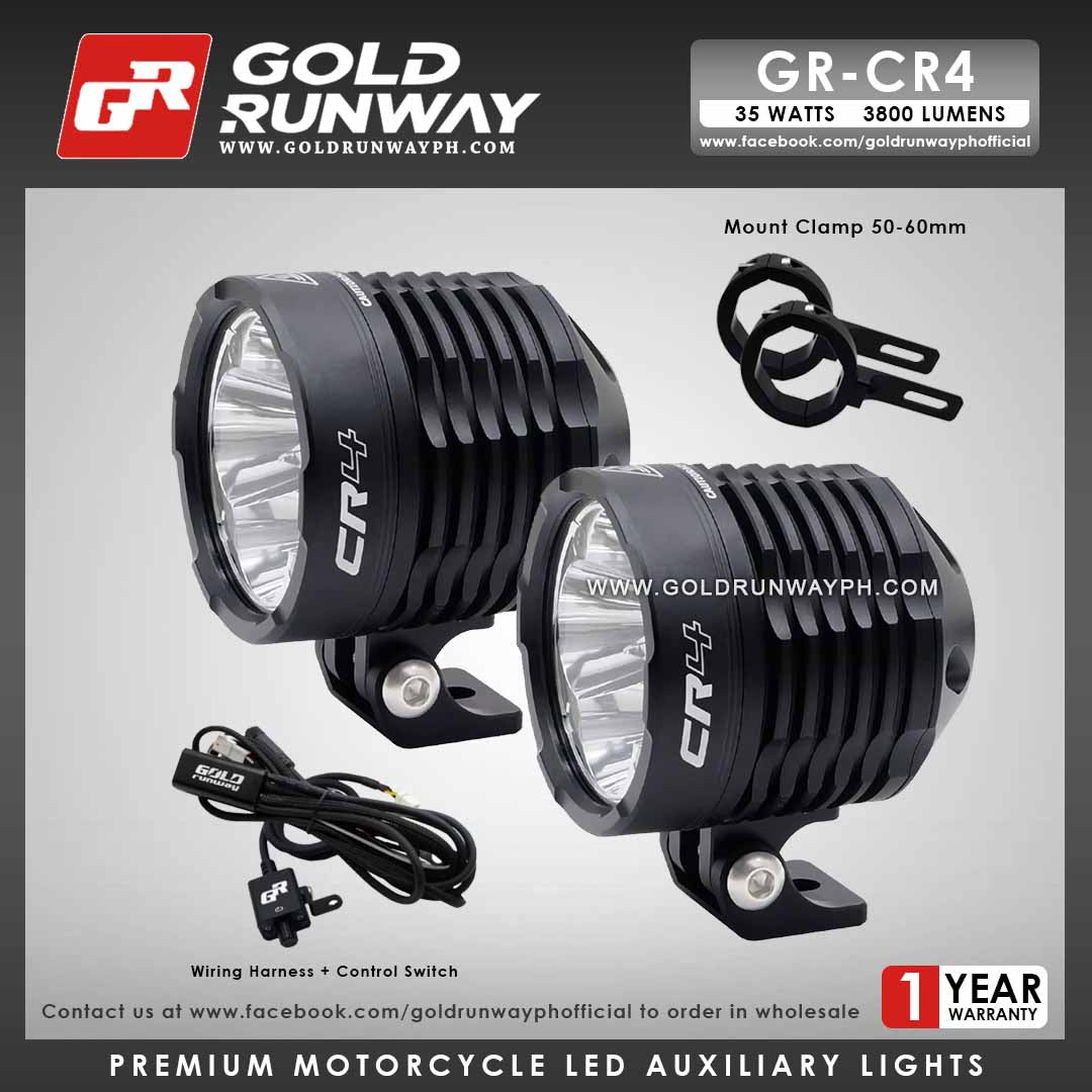 Gold Runway GR-CR4 Spot 35W 6000K 3800LM Motorcycle Lights