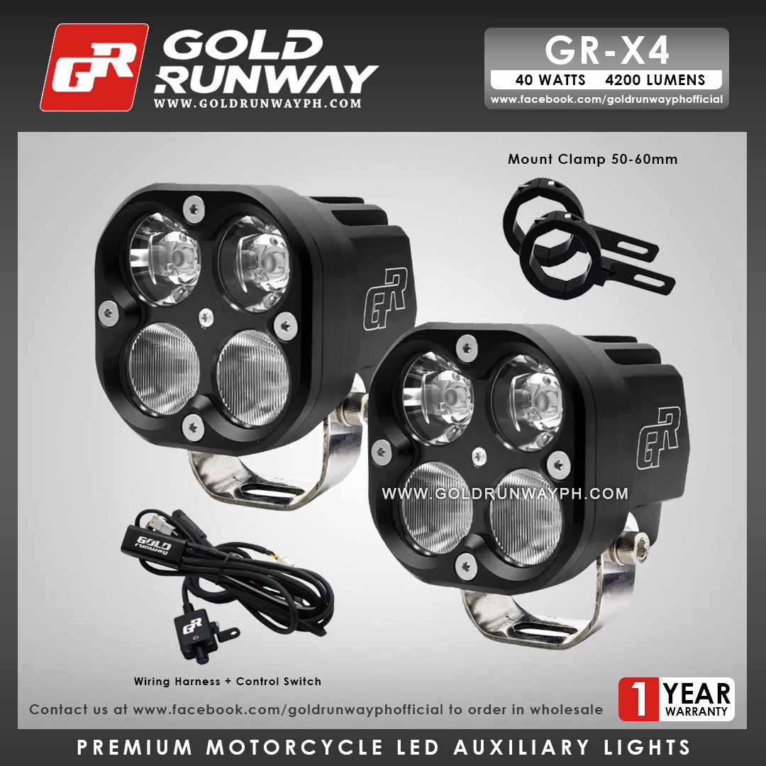 Gold Runway GR-X4 Combo 40W 6000K 4200LM Motorcycle Lights