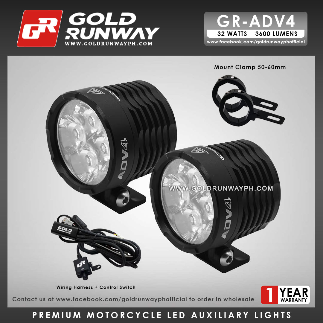 Gold Runway GR-ADV4 Spot 32W 6000K 3600LM Motorcycle Lights