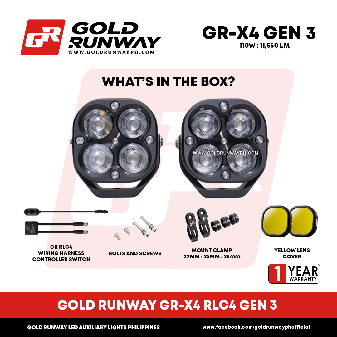 Gold Runway GR-X4 RLC4 110W Motorcycle Lights