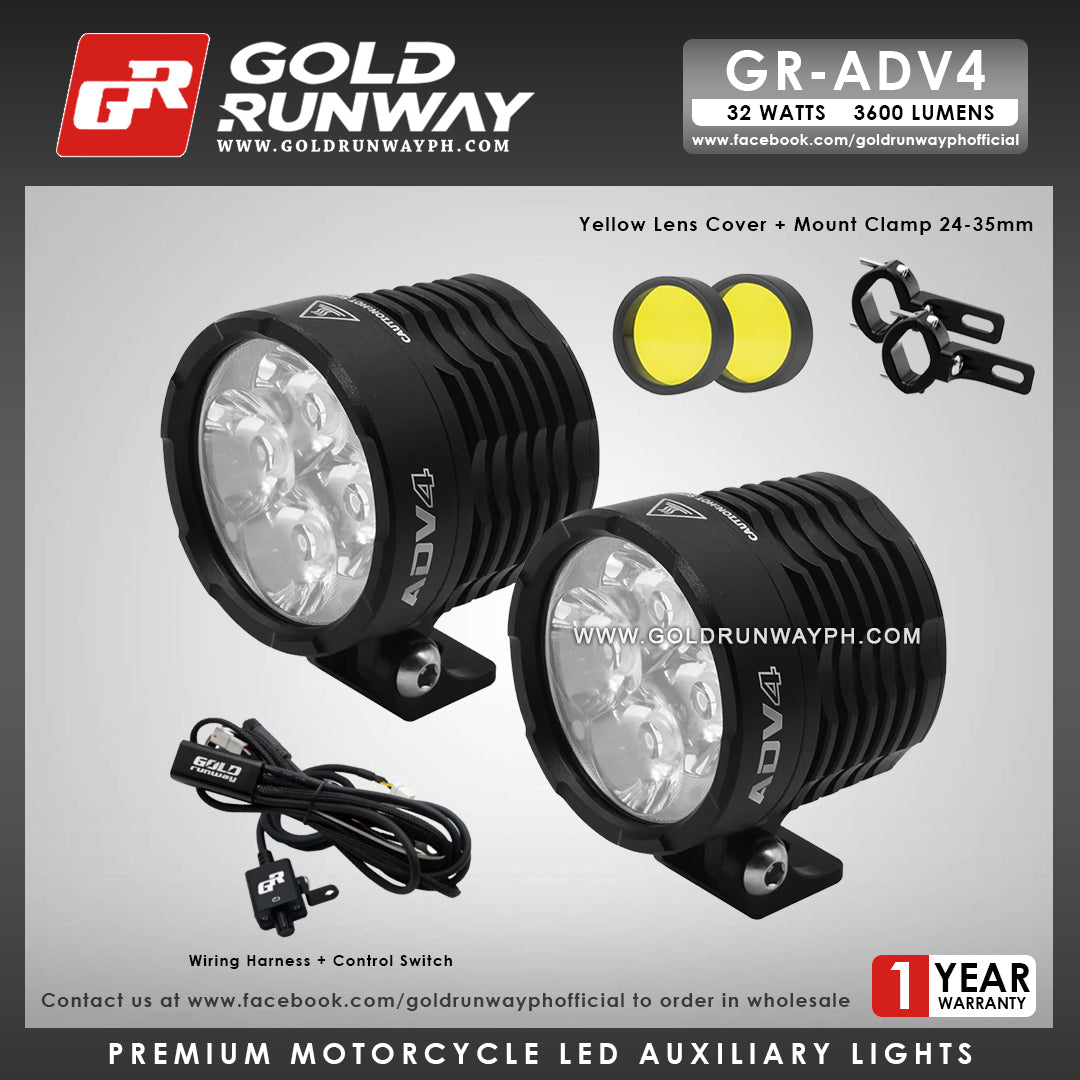 Gold Runway GR-ADV4 Spot 32W 6000K 3600LM Motorcycle Lights