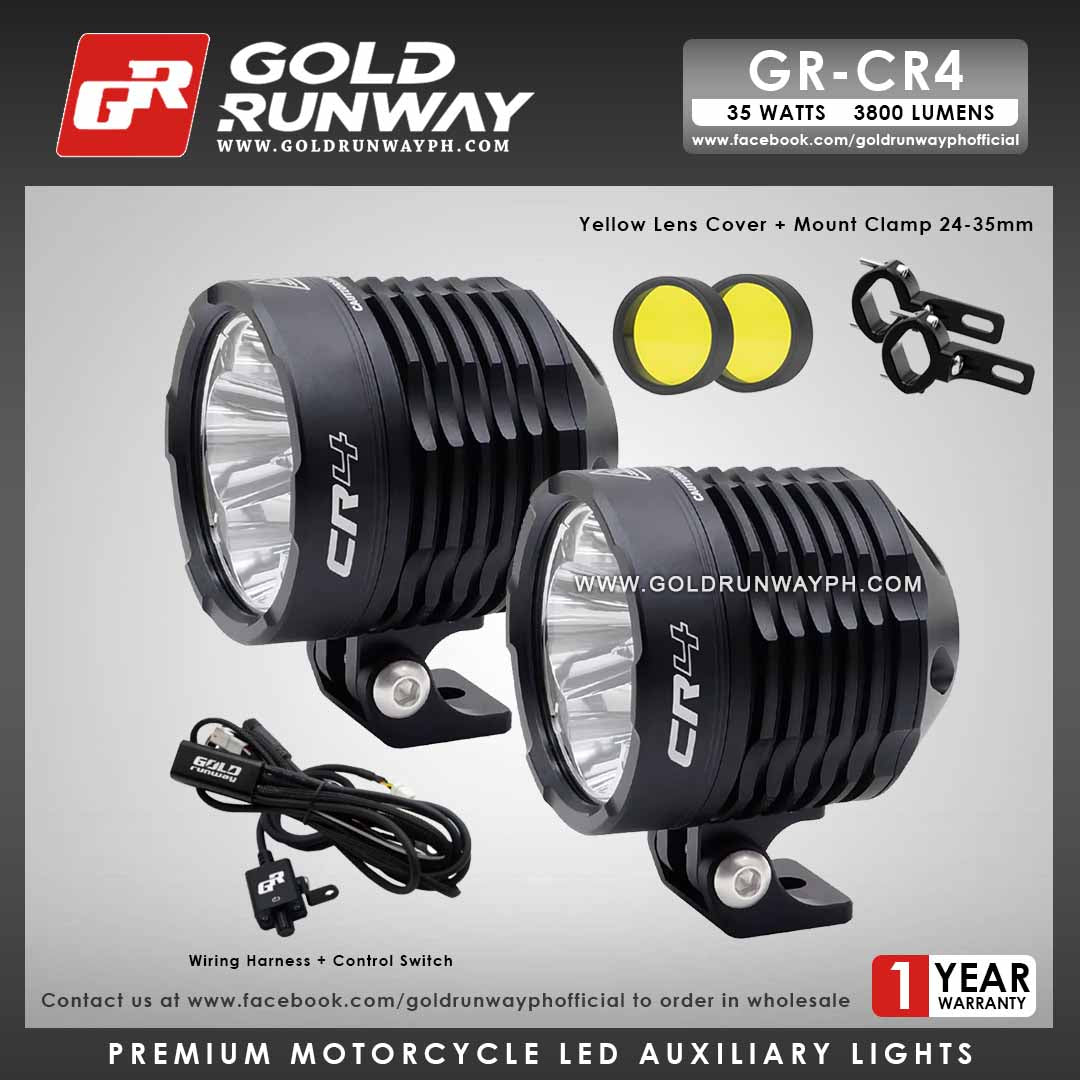 Gold Runway GR-CR4 Spot 35W 6000K 3800LM Motorcycle Lights