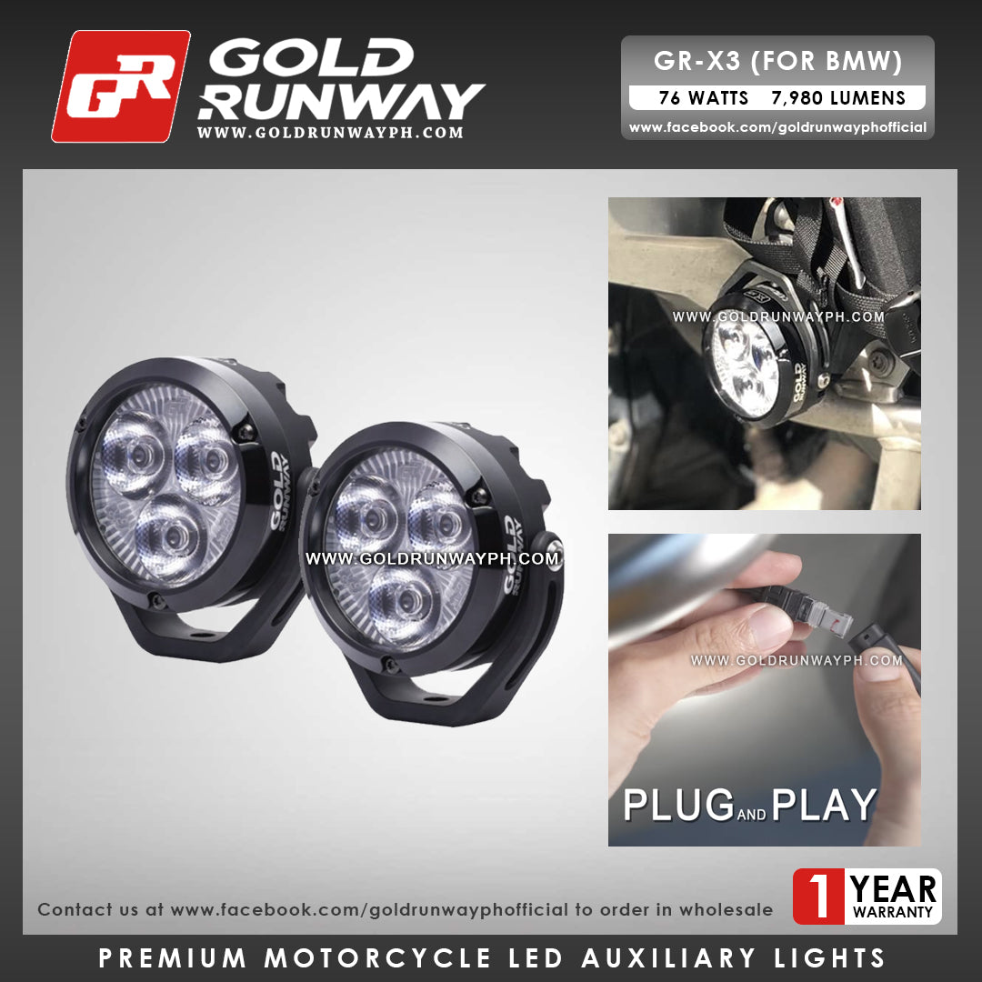 Gold Runway GR-X3 (for BMW) 76W 6300K 7980LM Motorcycle Lights