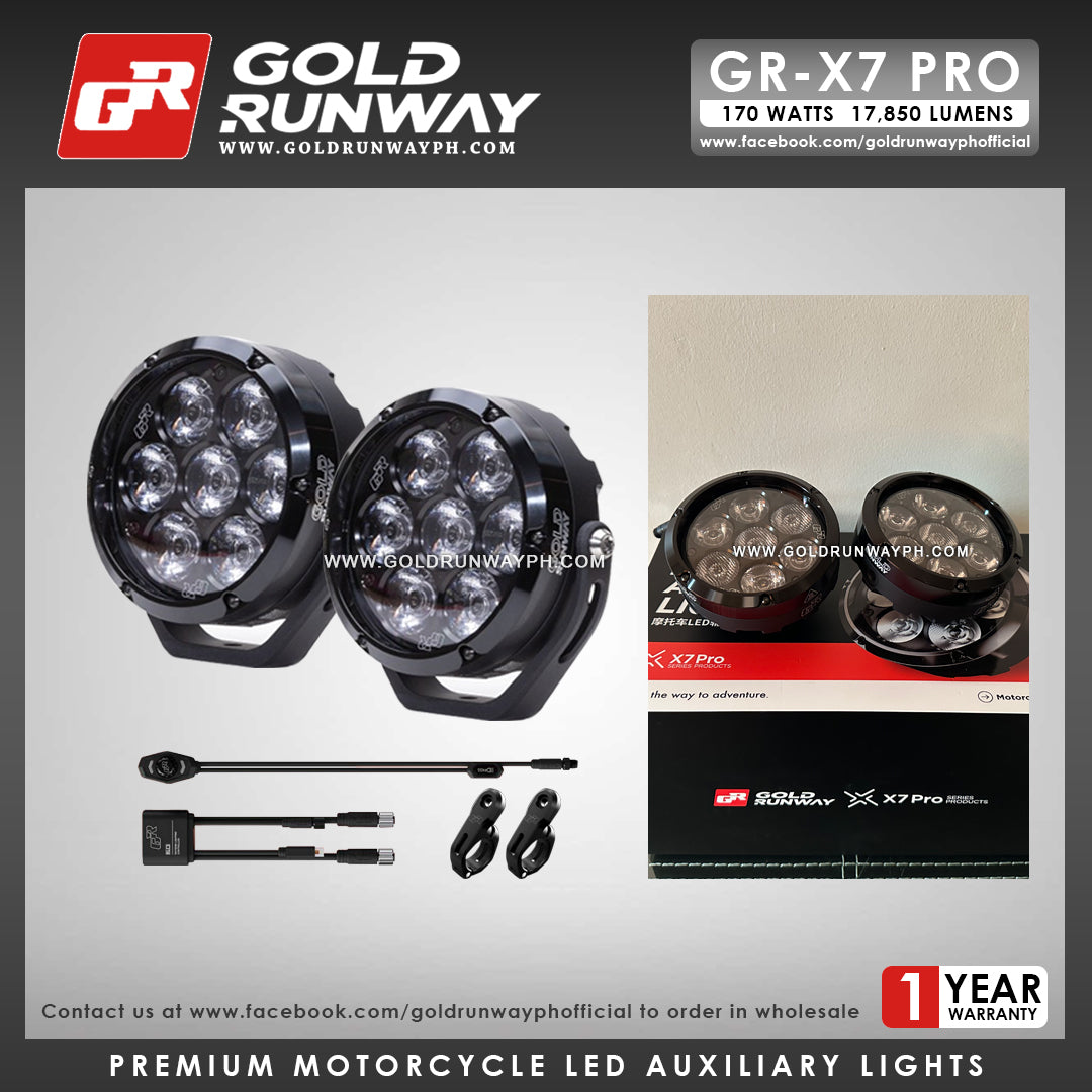 Gold Runway GR-X7 PRO RLC3 170W 6300K 17850LM Motorcycle Lights