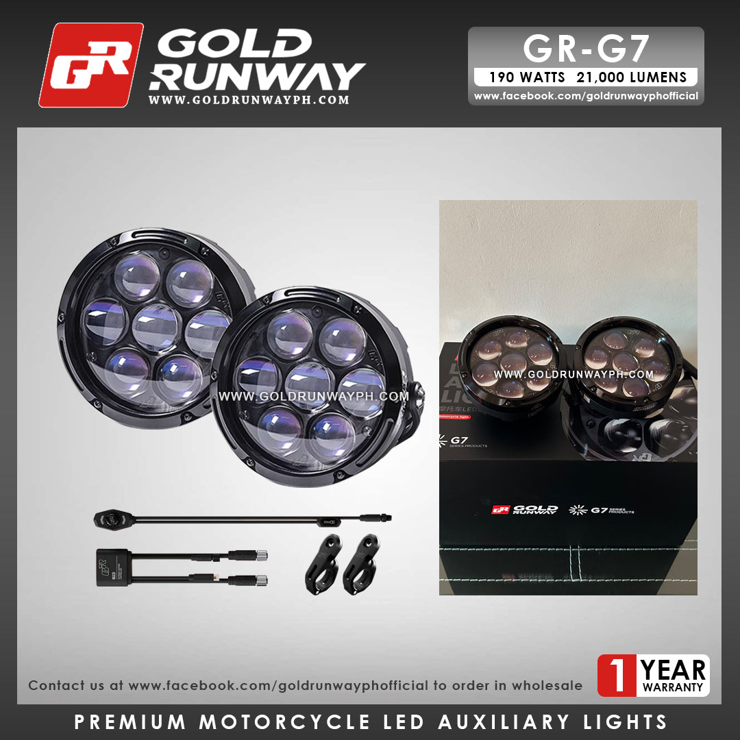 Gold Runway GR-G7 190W 6300K 21000LM Motorcycle Lights