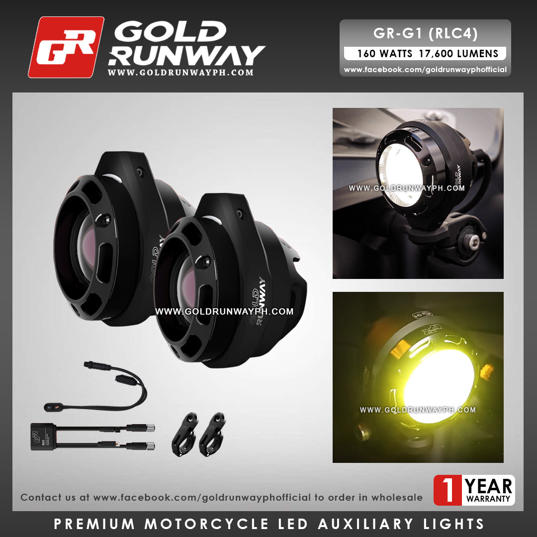 Gold Runway GR-G1 RLC4-2 160W 6300K 17600LM Motorcycle Lights