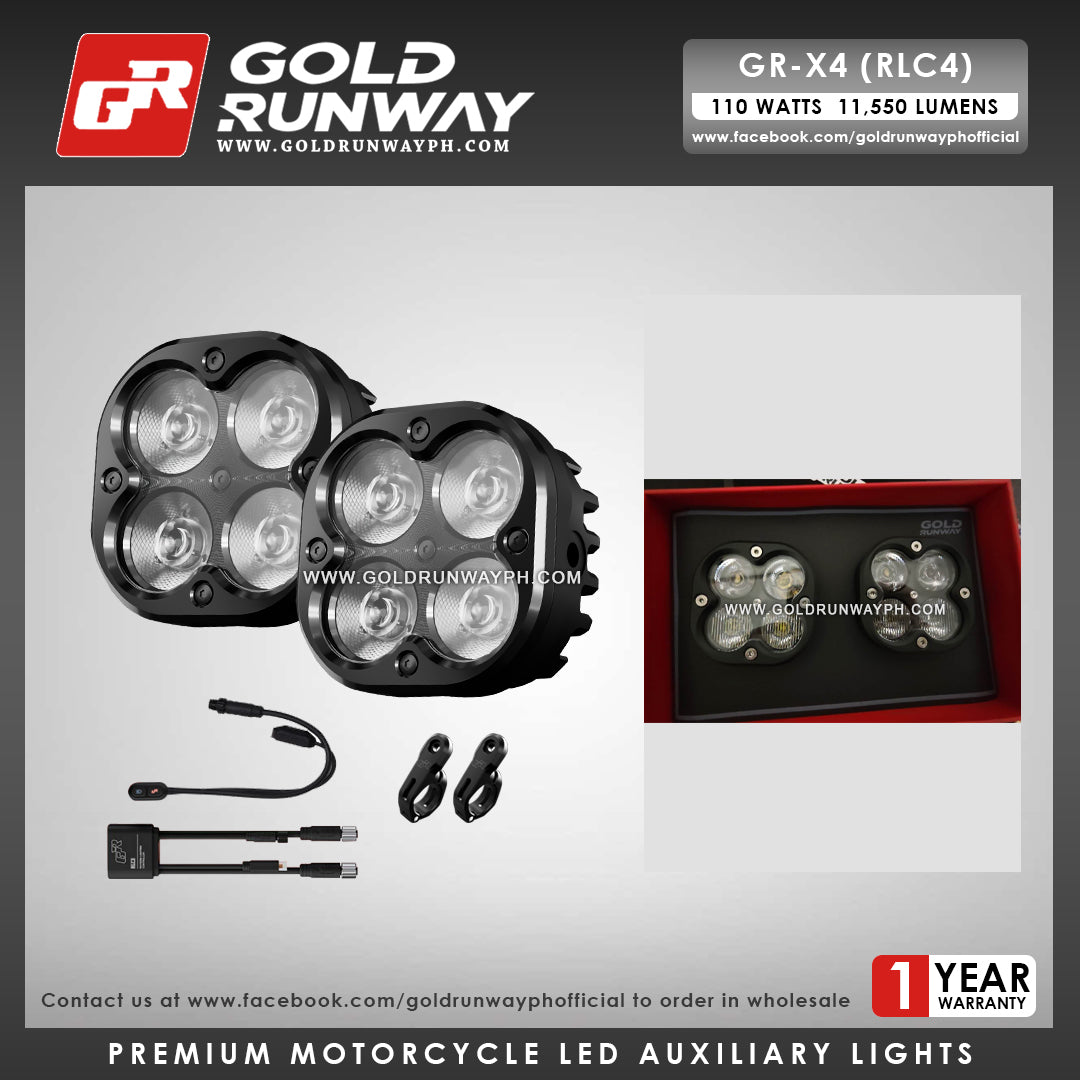 Gold Runway GR-X4 RLC4 110W 6300K 11550LM Motorcycle Lights