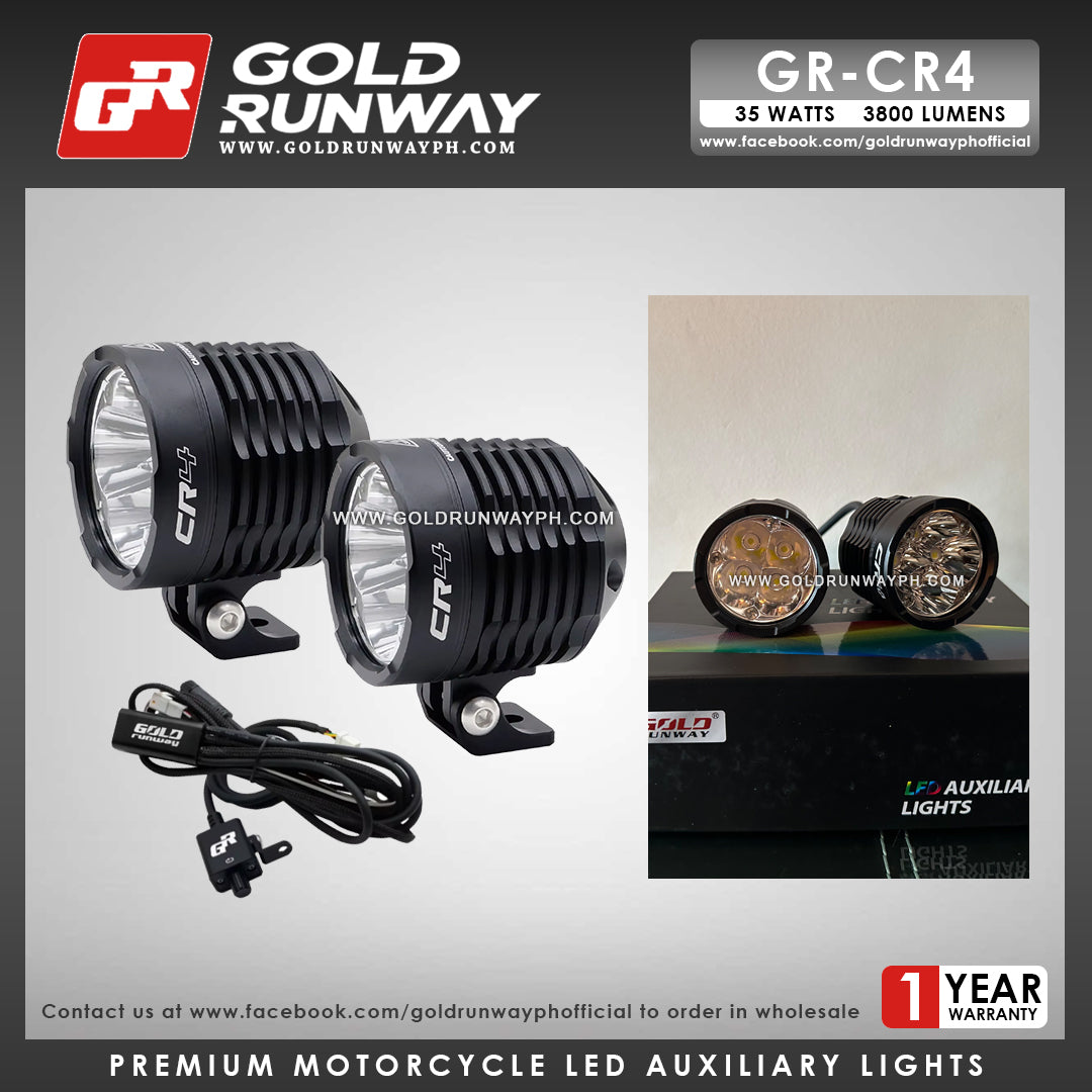 Gold Runway GR-CR4 Spot 35W 6000K 3800LM Motorcycle Lights