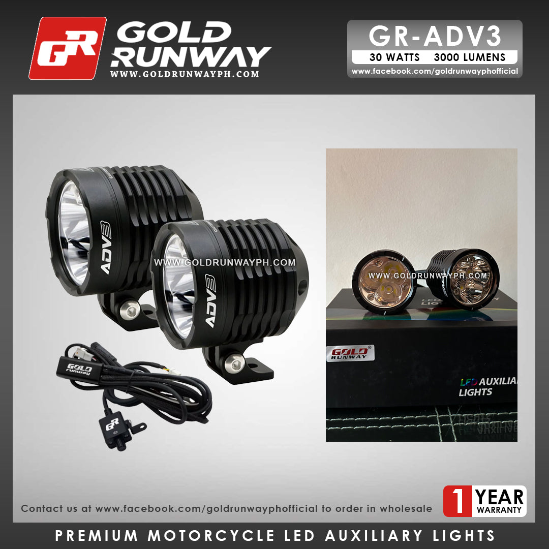 Gold Runway GR-ADV3 Spot 30W LED Motorcycle Lights