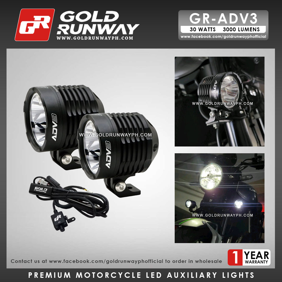 Gold Runway GR-ADV3 Spot 30W LED Motorcycle Lights