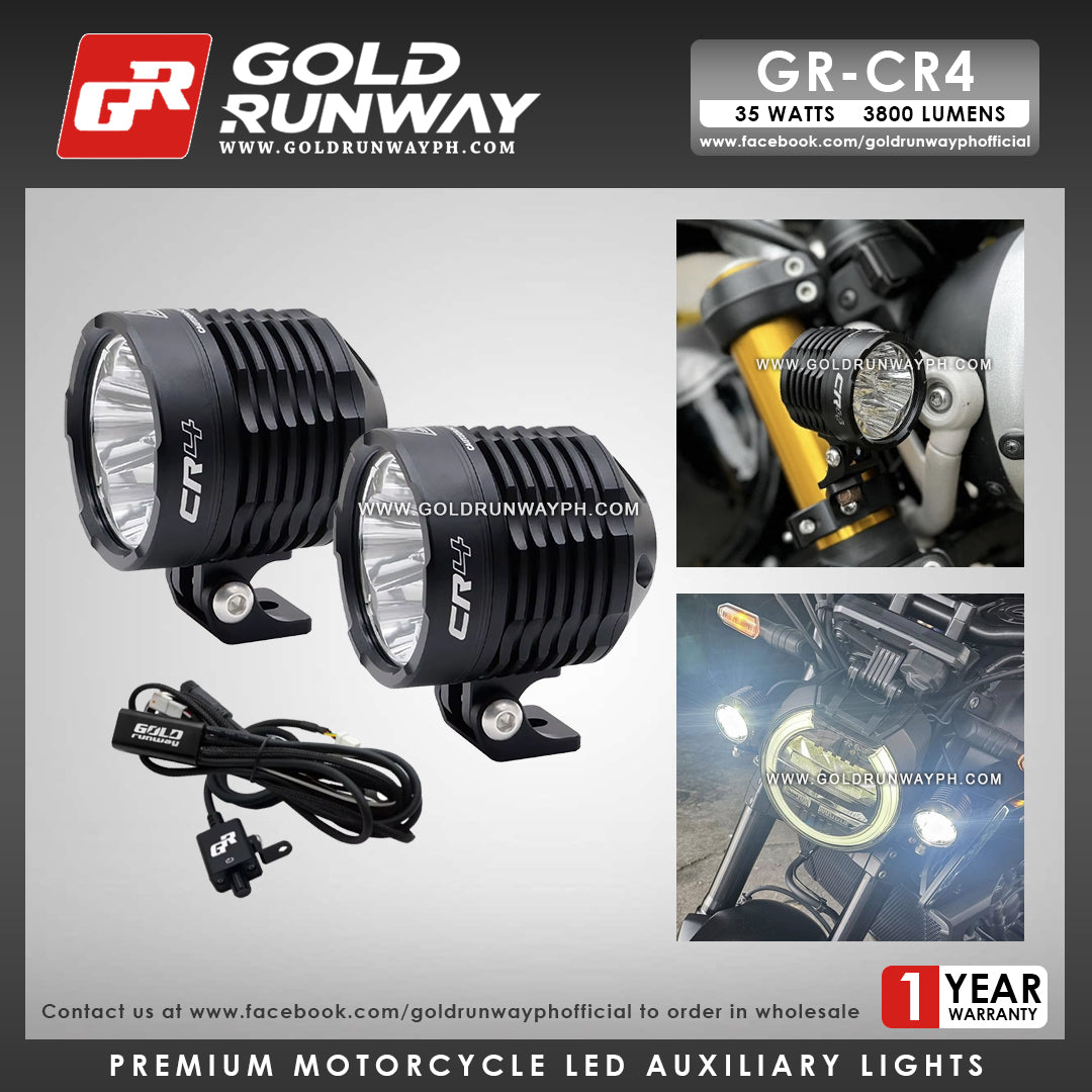 Gold Runway GR-CR4 Spot 35W 6000K 3800LM Motorcycle Lights