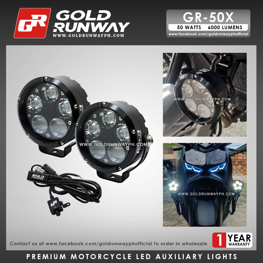 Gold Runway GR-50X Combo 50W 6000K 6000LM Motorcycle Lights