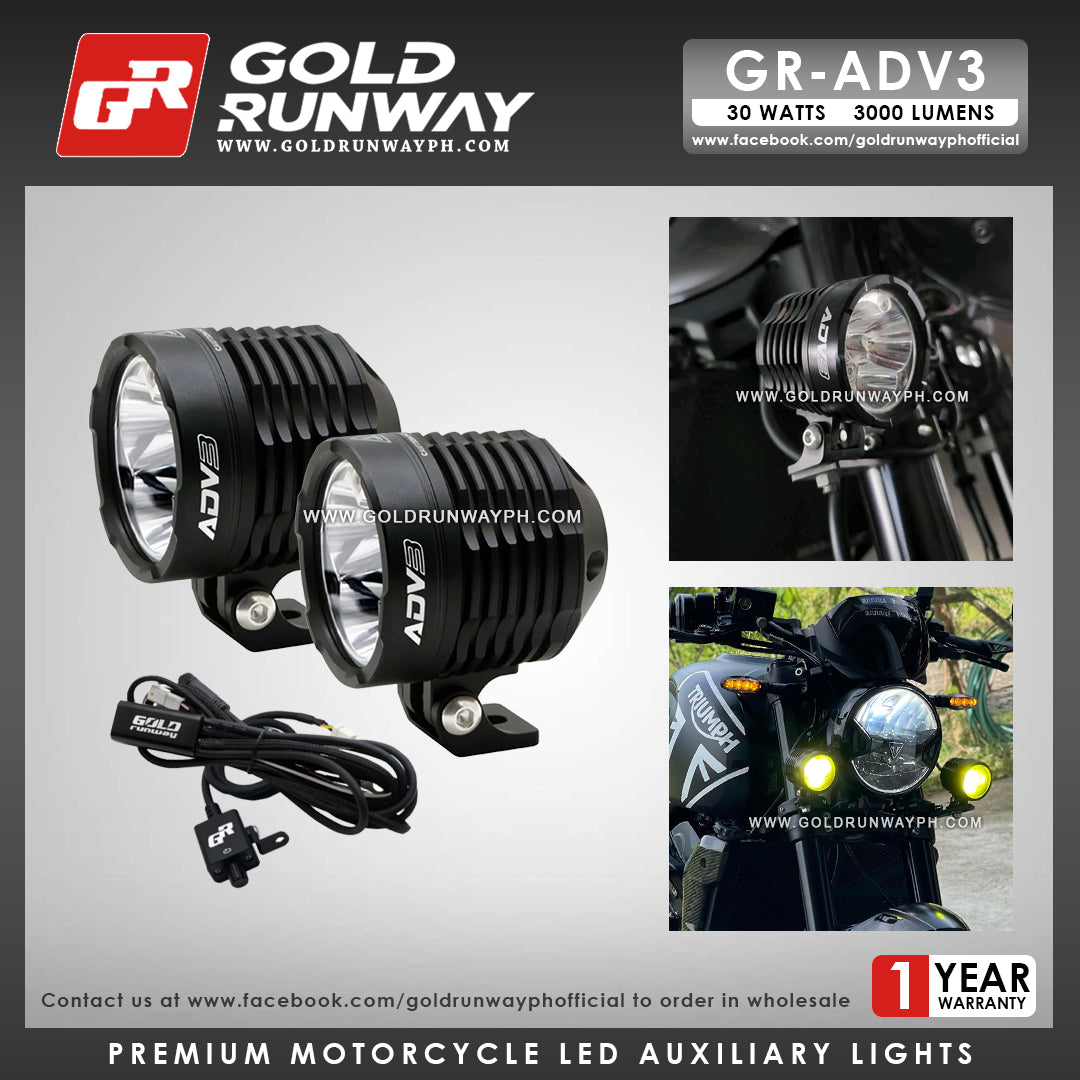 Gold Runway GR-ADV3 Spot 30W LED Motorcycle Lights