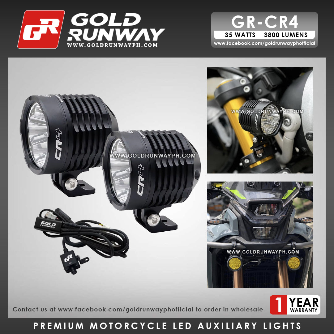 Gold Runway GR-CR4 Spot 35W 6000K 3800LM Motorcycle Lights