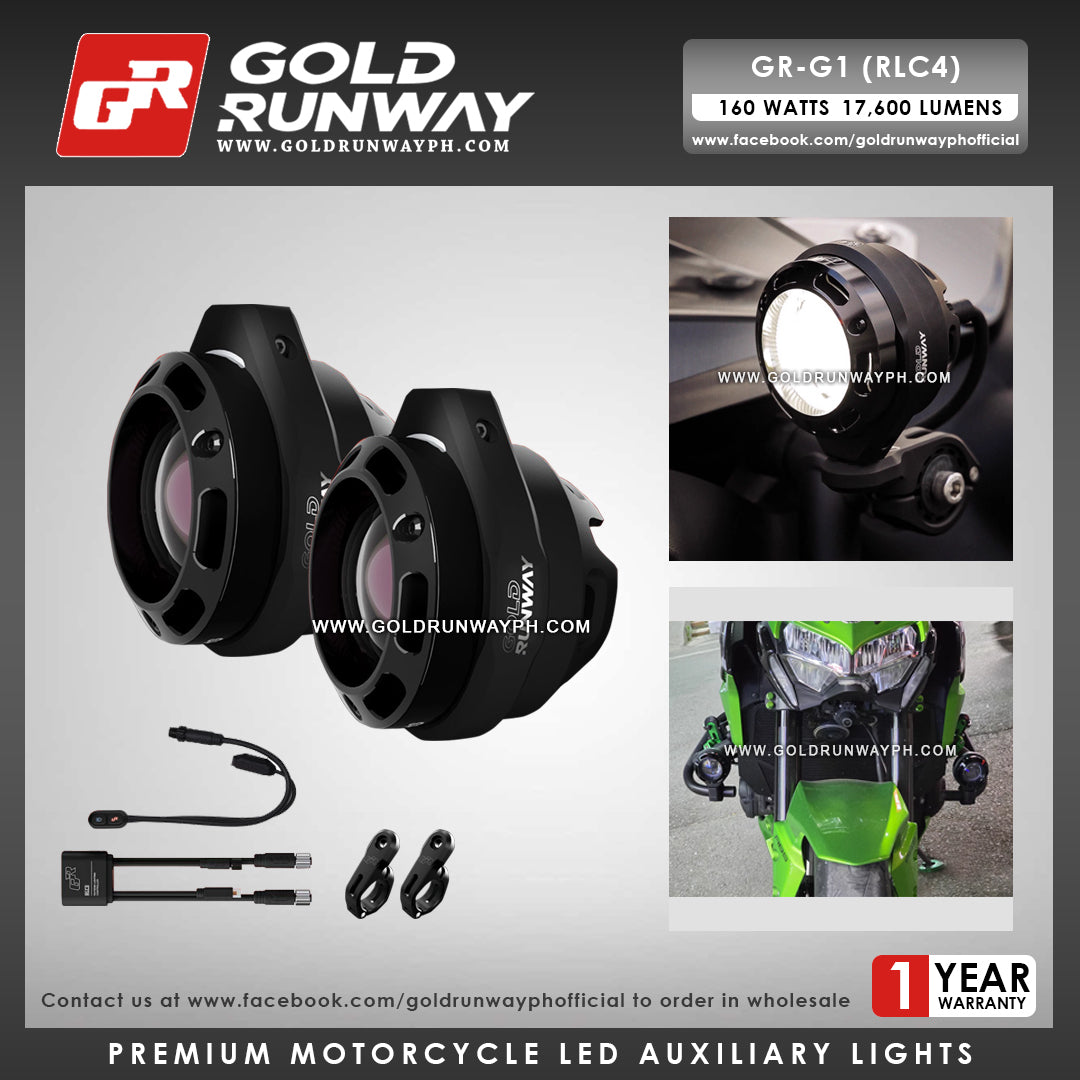 Gold Runway GR-G1 RLC4-2 160W 6300K 17600LM Motorcycle Lights