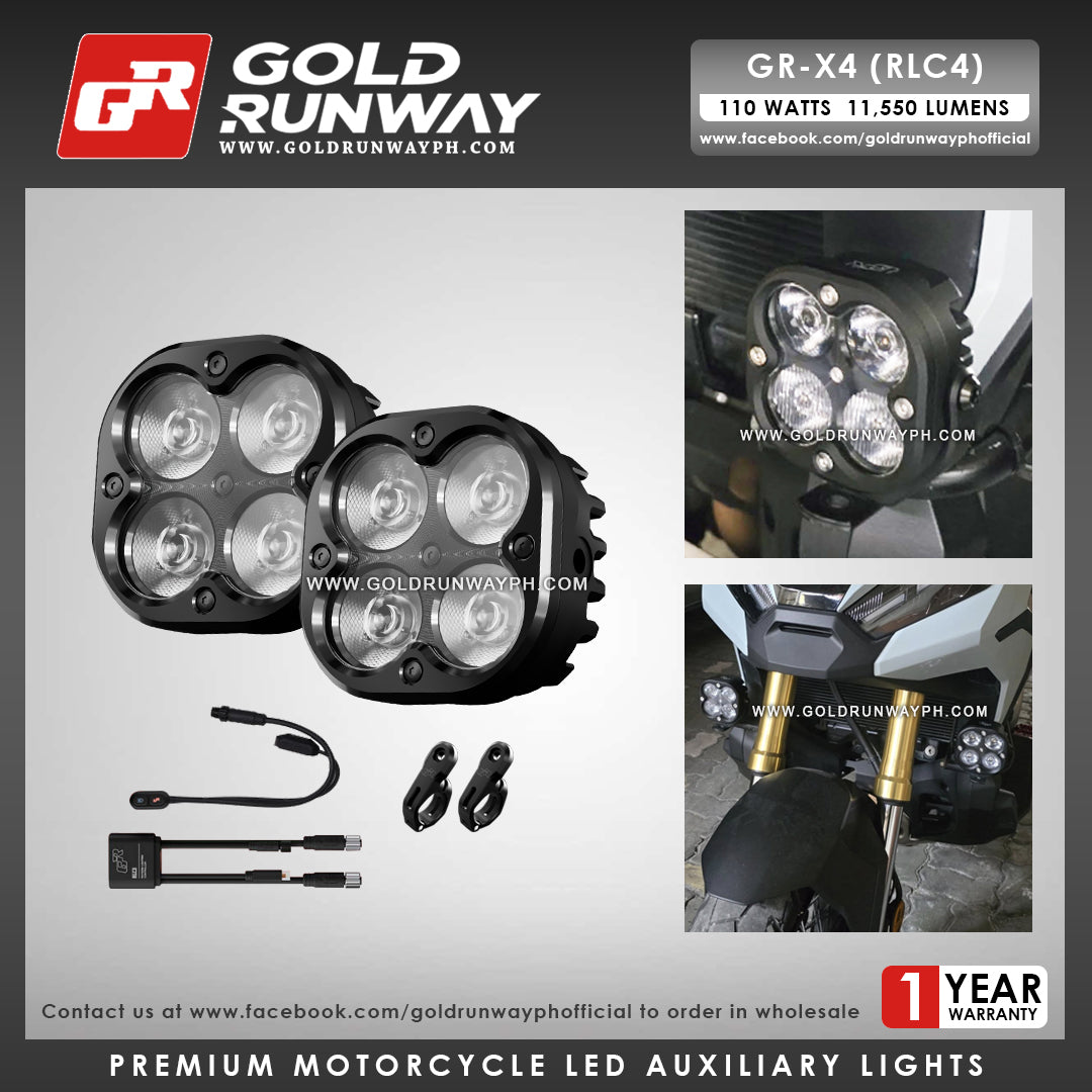 Gold Runway GR-X4 RLC4 110W 6300K 11550LM Motorcycle Lights
