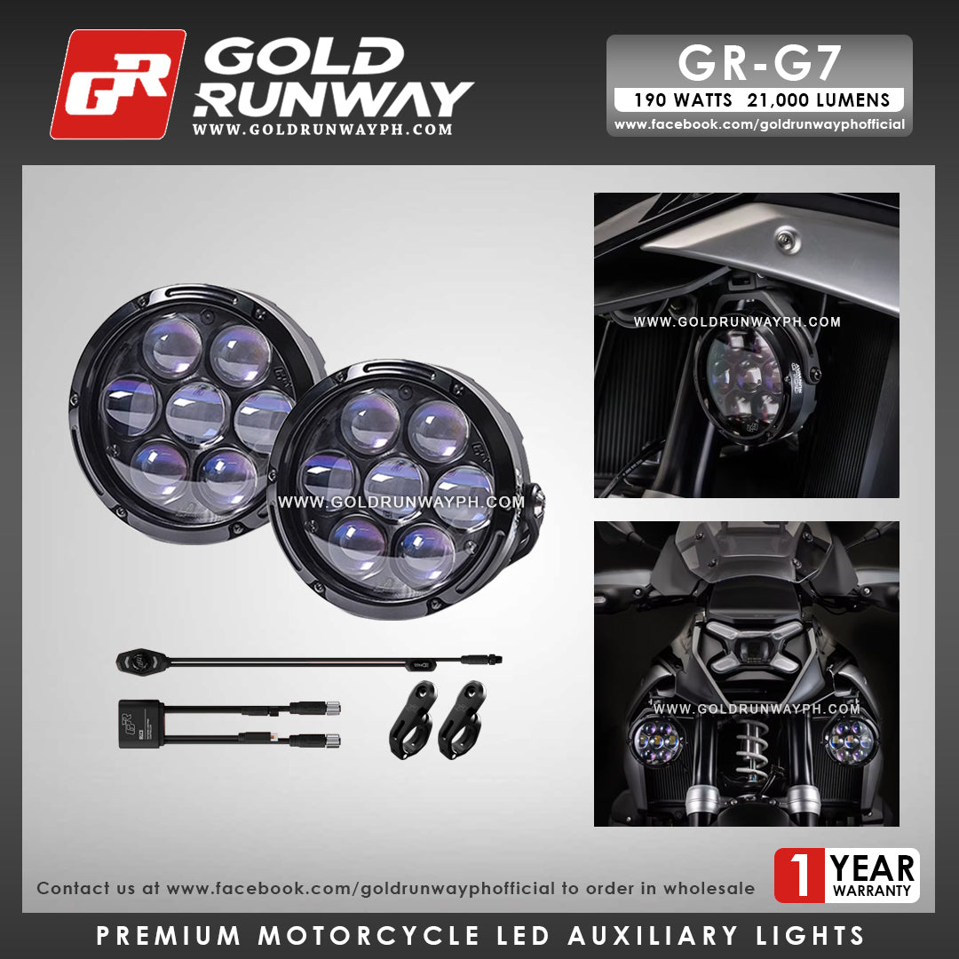 Gold Runway GR-G7 190W 6300K 21000LM Motorcycle Lights