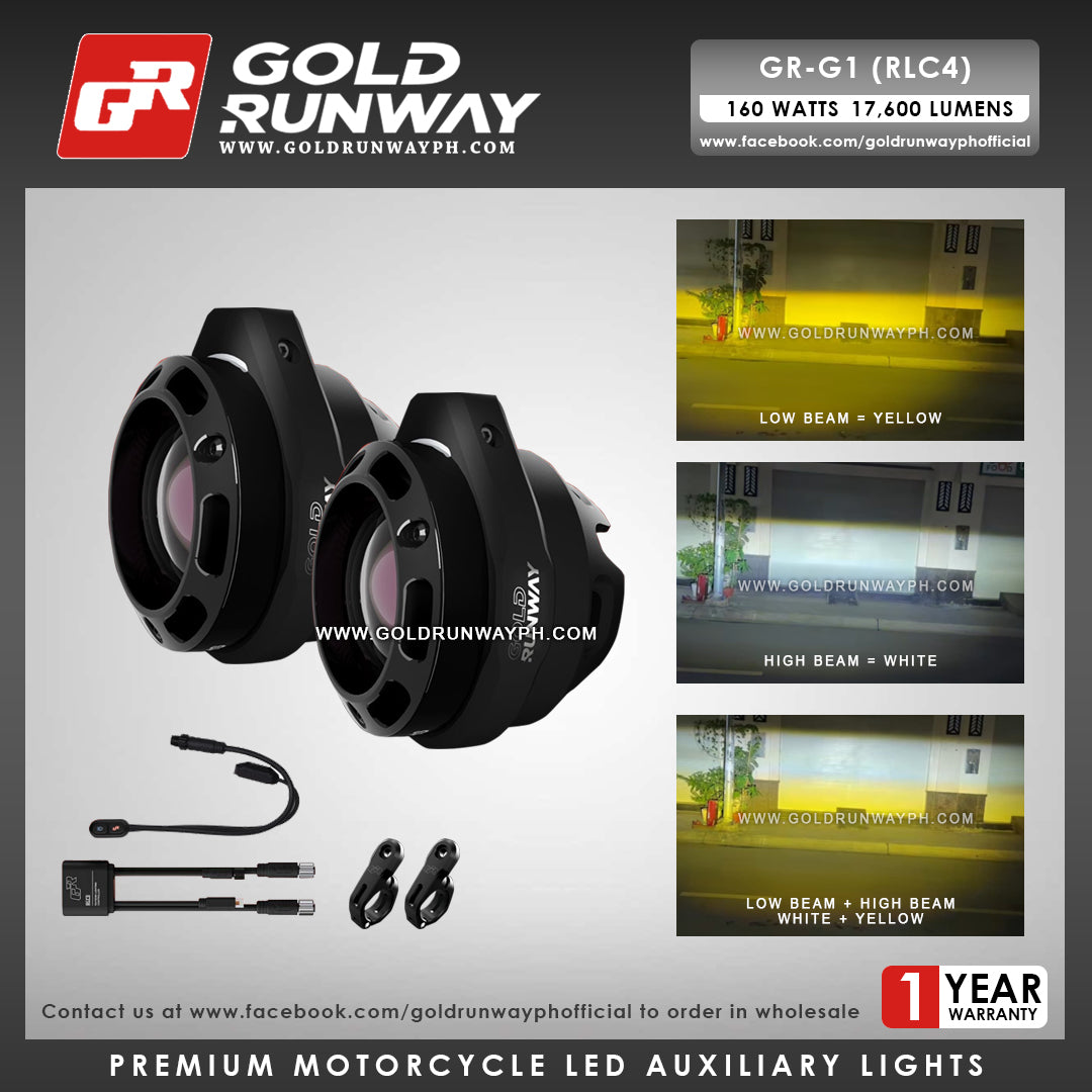 Gold Runway GR-G1 RLC4-2 160W 6300K 17600LM Motorcycle Lights