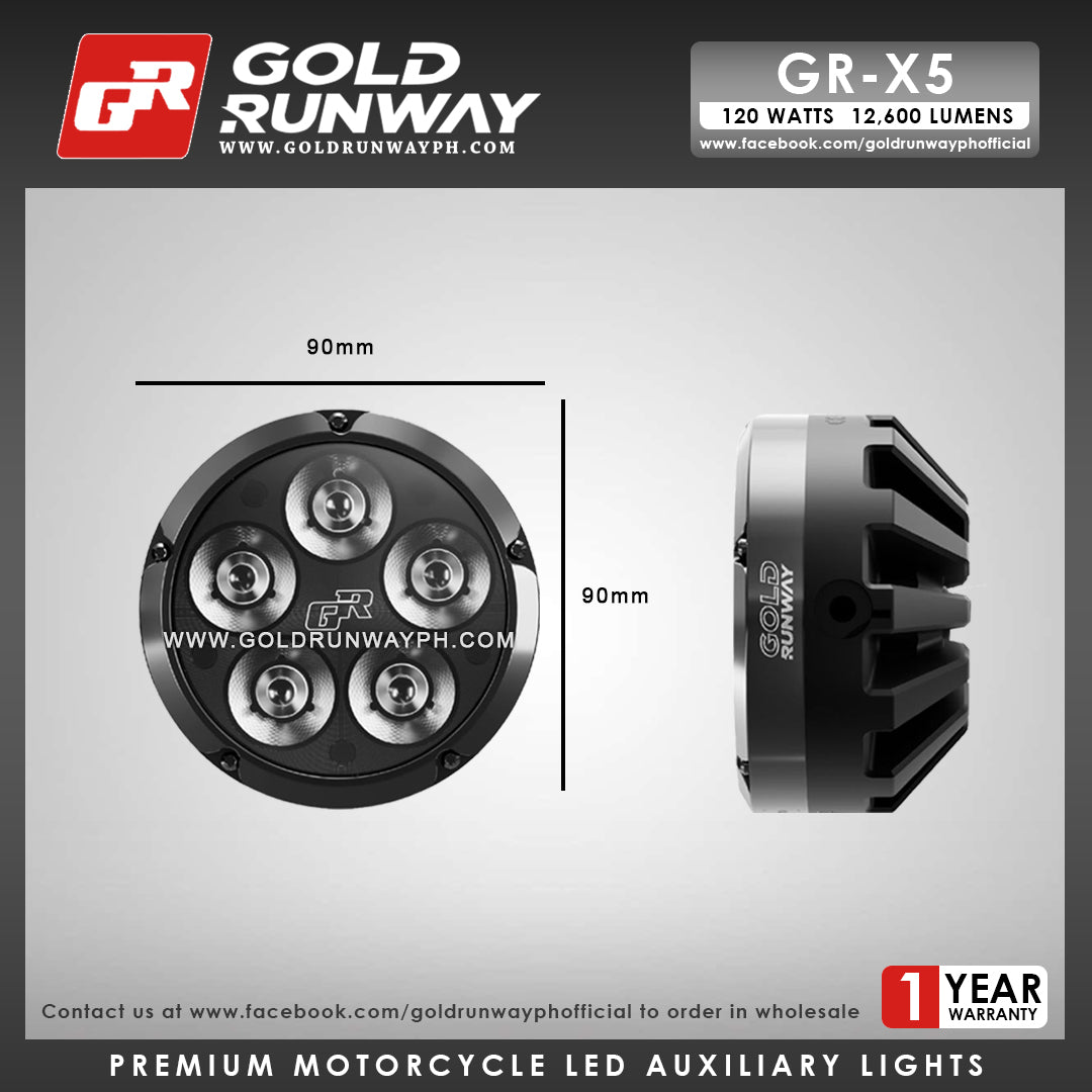Gold Runway GR-X5 RLC3 120W 6300K 12600LM Motorcycle Lights