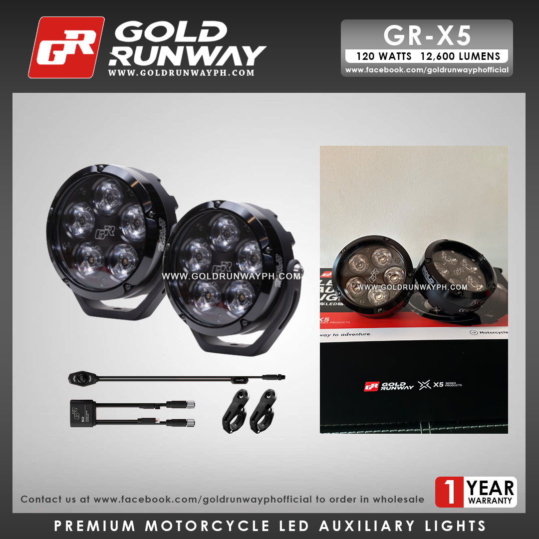 Gold Runway GR-X5 RLC3 120W 6300K 12600LM Motorcycle Lights