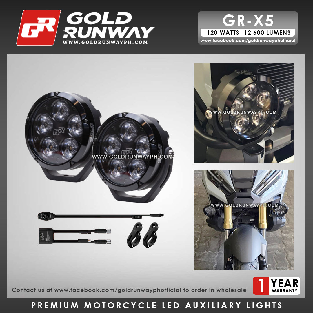 Gold Runway GR-X5 RLC3 120W 6300K 12600LM Motorcycle Lights