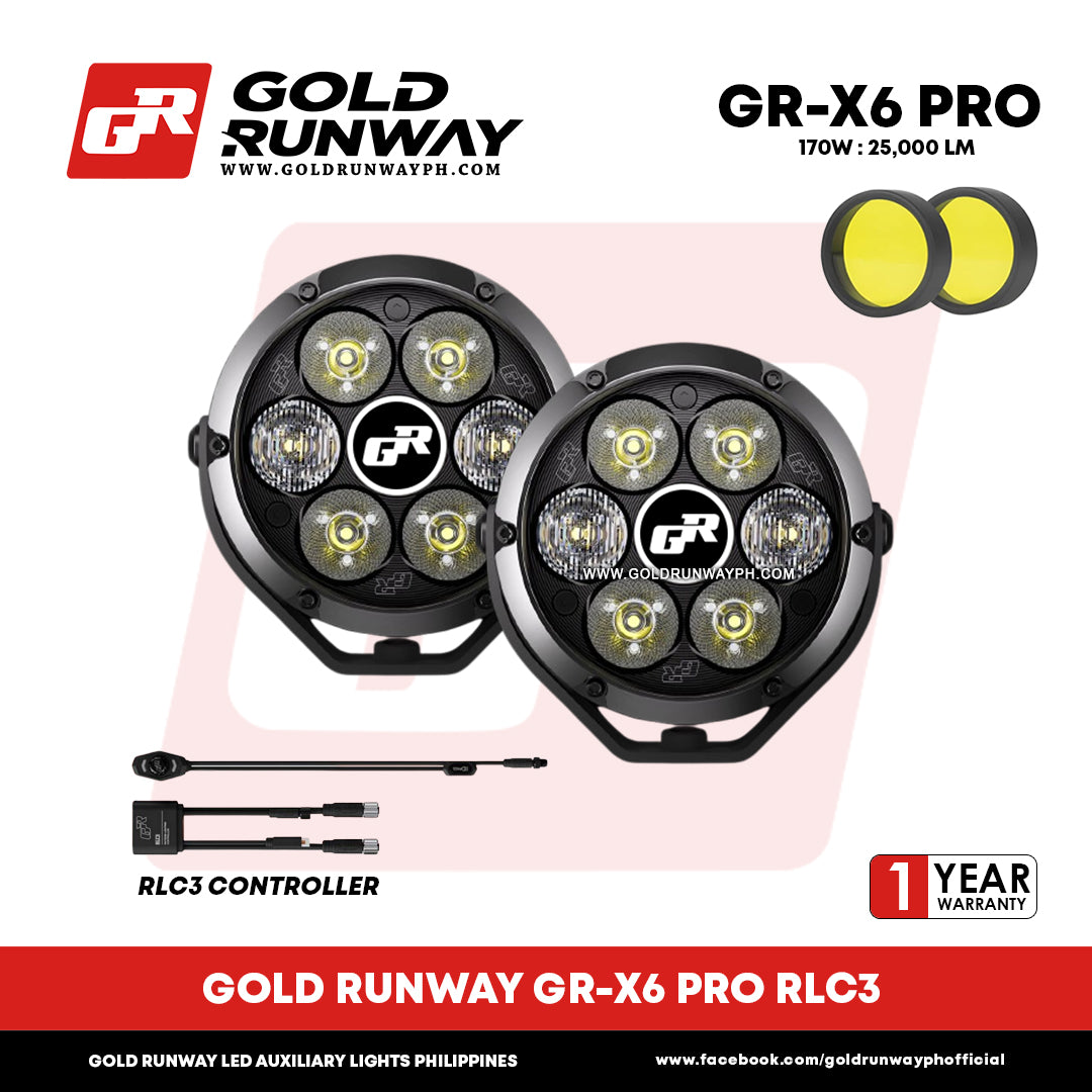 Gold Runway GR-X6 PRO RLC3 170W 6300K 25000LM Motorcycle Lights