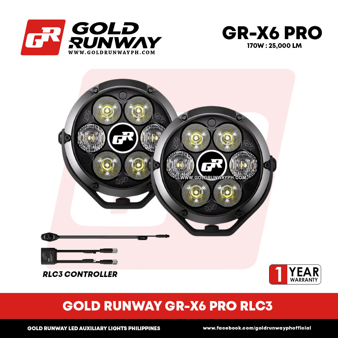Gold Runway GR-X6 PRO RLC3 170W 6300K 25000LM Motorcycle Lights