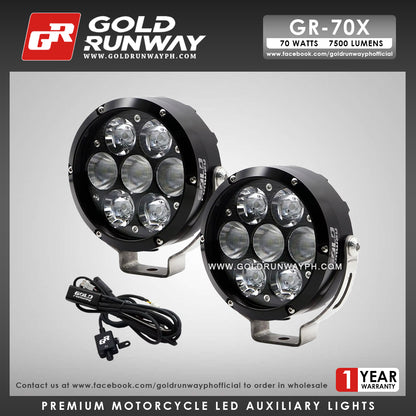 Gold Runway GR-70X Combo 70W 6000K 7500LM Motorcycle Lights