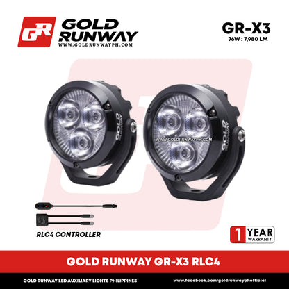 Gold Runway GR-X3 RLC4 76W 6300K 7980LM Motorcycle Lights