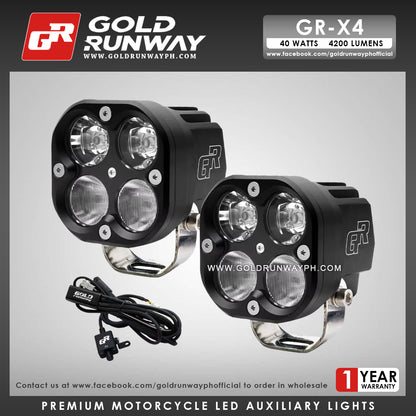 Gold Runway GR-X4 Combo 40W 6000K 4200LM Motorcycle Lights