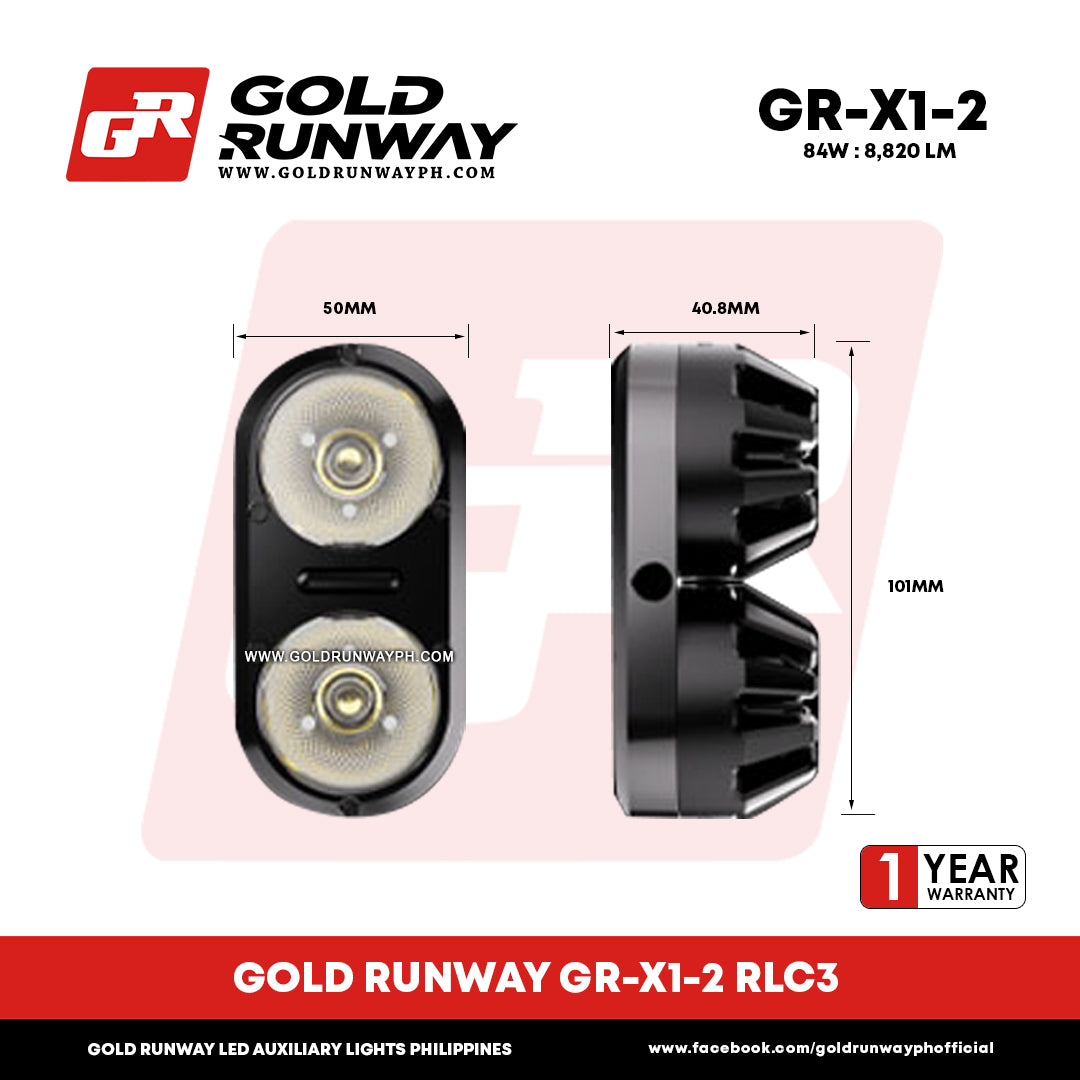 Gold Runway GR-X1-2 RLC3 84W 6300K 8820LM Motorcycle Lights