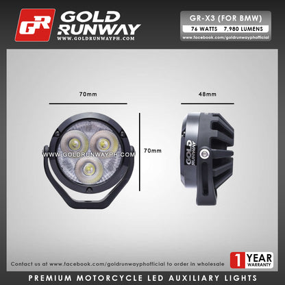 Gold Runway GR-X3 (for BMW) 76W 6300K 7980LM Motorcycle Lights