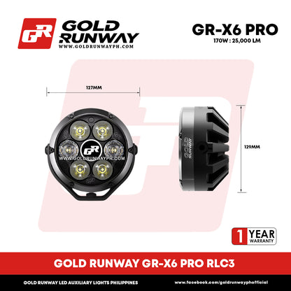 Gold Runway GR-X6 PRO RLC3 170W 6300K 25000LM Motorcycle Lights